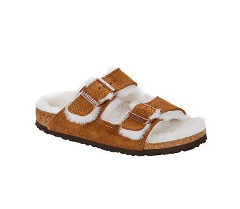 Dětské Arizona Birkenstock Arizona Semišové Læder / Shearl Narrow Hnědé | CZ 109ILH
